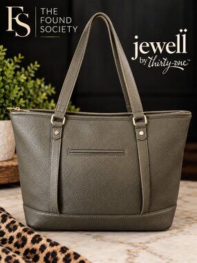 JEWELL BY THIRTY-ONE GRAY PEBBLED TOTE | NWOT